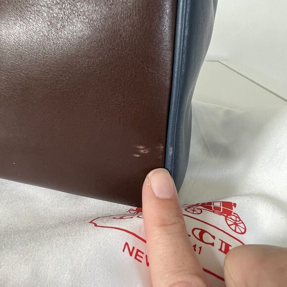 Coach Legacy Haley Satchel Purse Two-Tone Brown Navy NWT $328 + Dust Bag - Picture 13 of 13